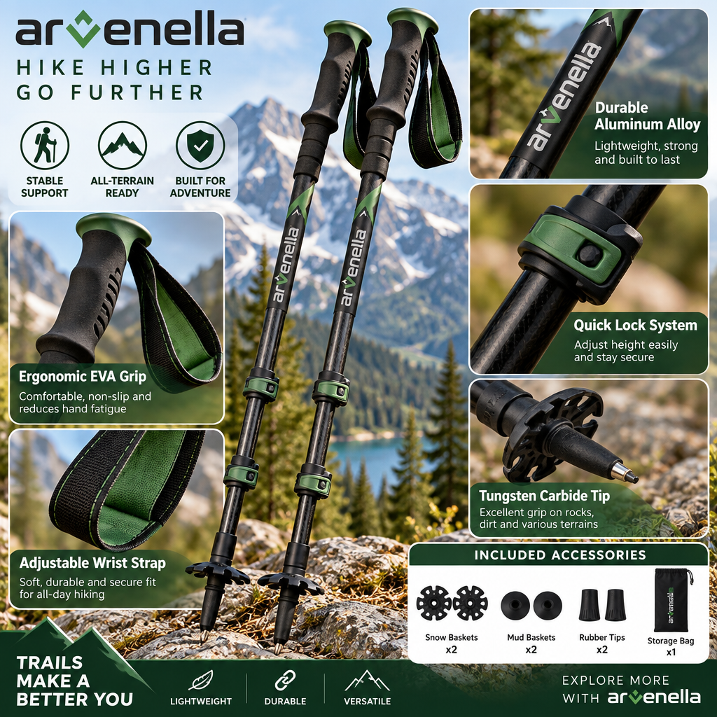 Arvenella™ Carbon Trekking Poles