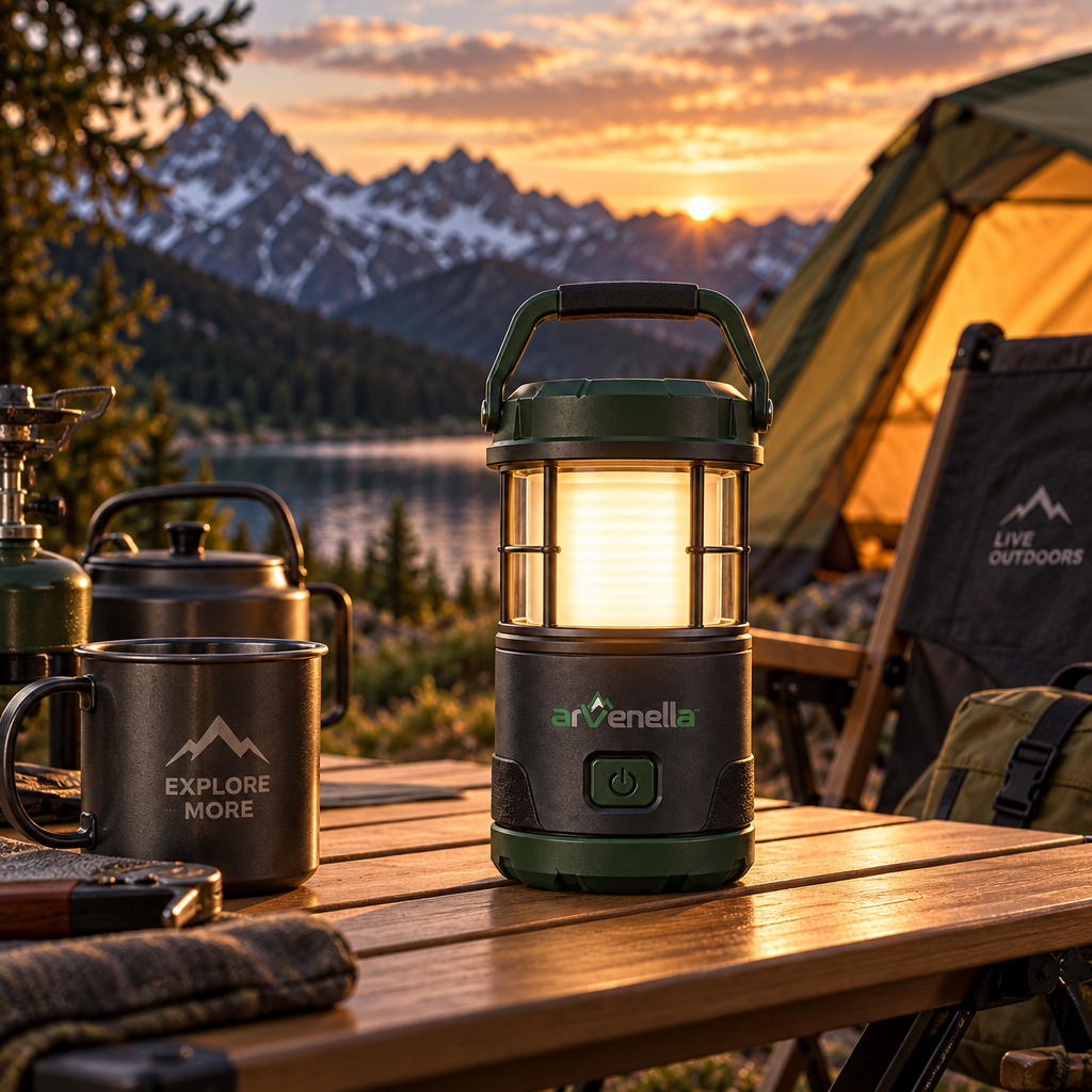 Arvenella™ GlowPeak Rechargeable Lantern